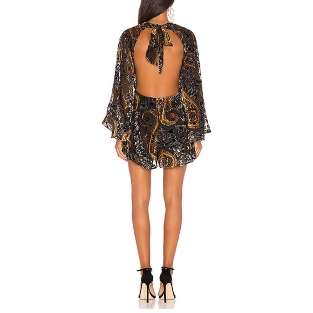 Paisley Crushed Velvet Playsuit from Revolve